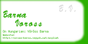 barna voross business card