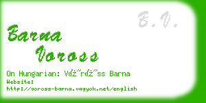 barna voross business card